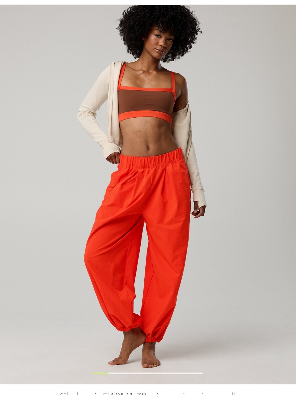 Aerie Orange Elastic Waist Pull-On Pants size large